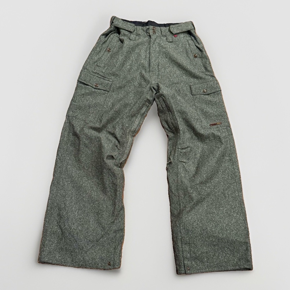 Vintage Foursquare Brown Tweed Snowboard Pants Size Mens Large Gold Label